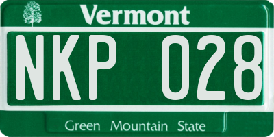 VT license plate NKP028