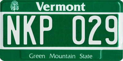VT license plate NKP029