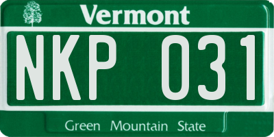 VT license plate NKP031