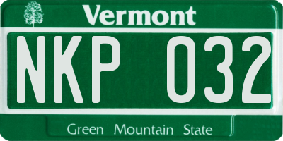 VT license plate NKP032