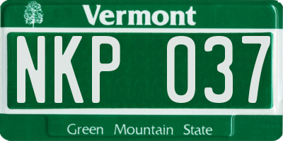 VT license plate NKP037