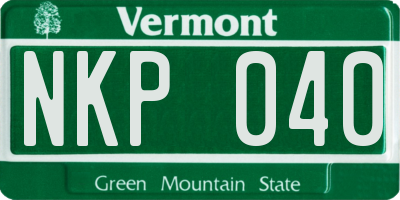 VT license plate NKP040