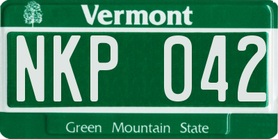 VT license plate NKP042