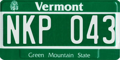 VT license plate NKP043