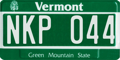VT license plate NKP044