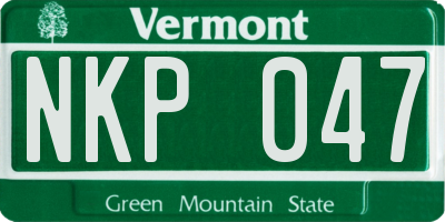 VT license plate NKP047