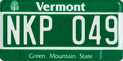 VT license plate NKP049