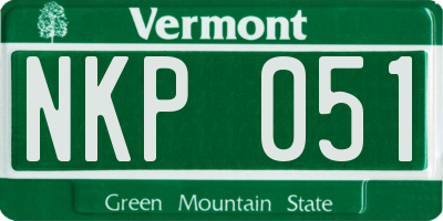 VT license plate NKP051
