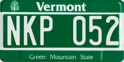 VT license plate NKP052