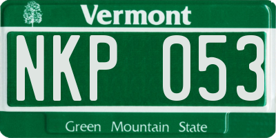 VT license plate NKP053