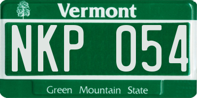 VT license plate NKP054