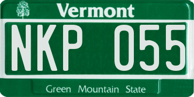 VT license plate NKP055