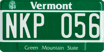 VT license plate NKP056