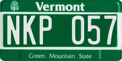 VT license plate NKP057