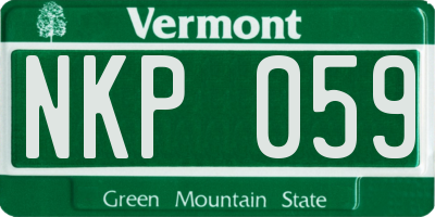 VT license plate NKP059
