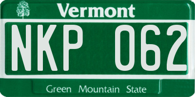 VT license plate NKP062