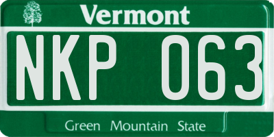 VT license plate NKP063