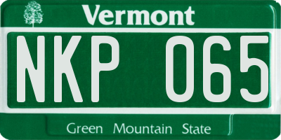 VT license plate NKP065