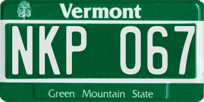VT license plate NKP067