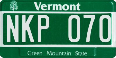VT license plate NKP070