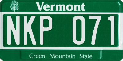 VT license plate NKP071