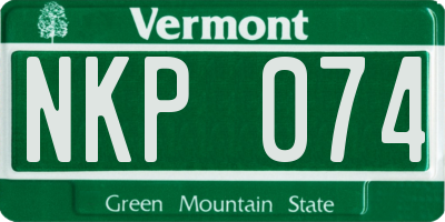 VT license plate NKP074