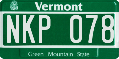 VT license plate NKP078