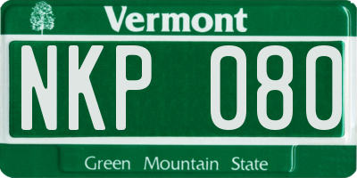 VT license plate NKP080
