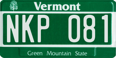 VT license plate NKP081