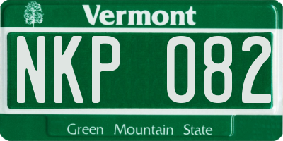 VT license plate NKP082