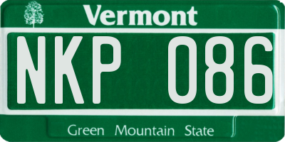 VT license plate NKP086