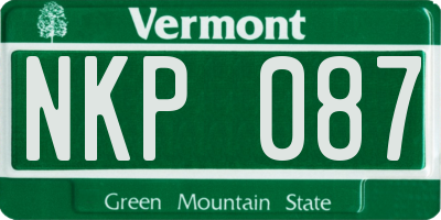 VT license plate NKP087