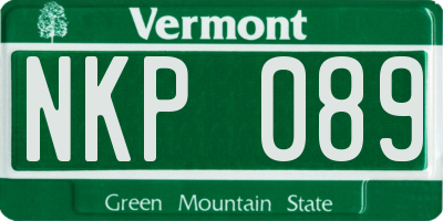 VT license plate NKP089