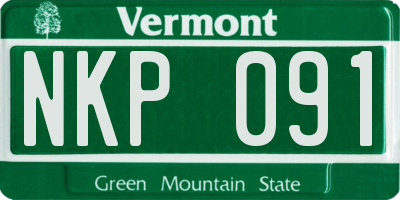 VT license plate NKP091