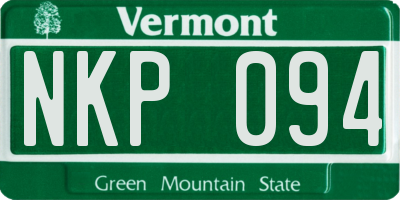 VT license plate NKP094