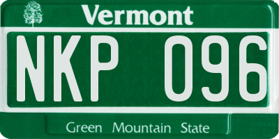 VT license plate NKP096