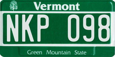 VT license plate NKP098