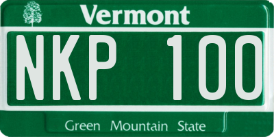 VT license plate NKP100