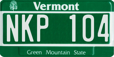 VT license plate NKP104
