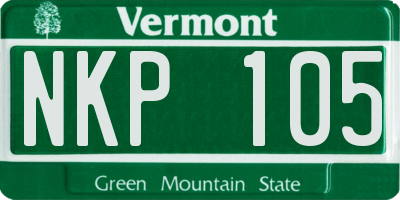VT license plate NKP105