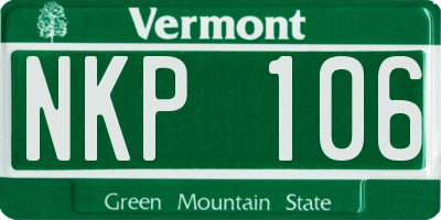 VT license plate NKP106