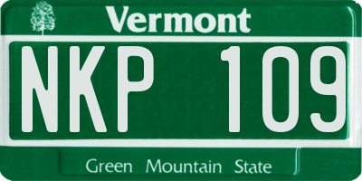 VT license plate NKP109