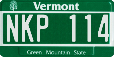 VT license plate NKP114