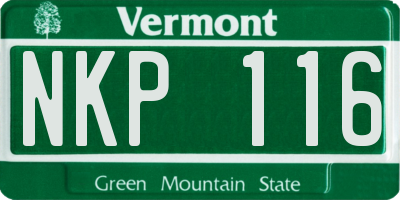 VT license plate NKP116