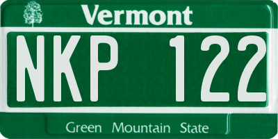VT license plate NKP122