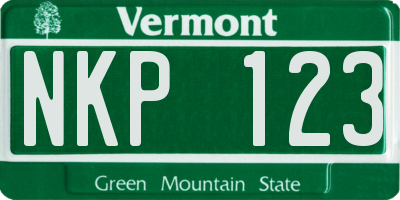 VT license plate NKP123