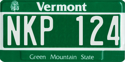 VT license plate NKP124