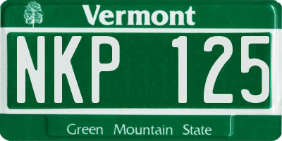 VT license plate NKP125