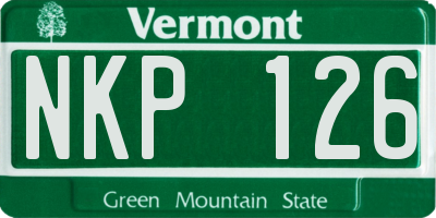 VT license plate NKP126
