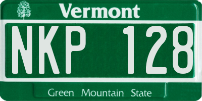 VT license plate NKP128
